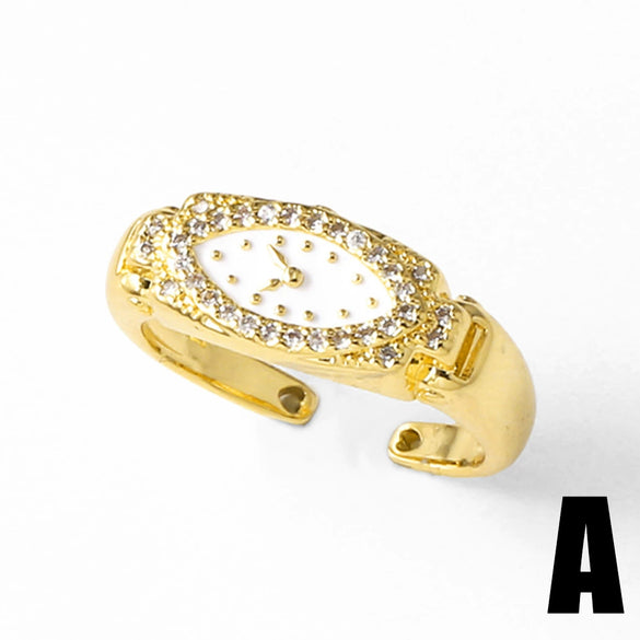 Wholesale Jewelry Copper Geometric Open Ring 18K Gold Plated