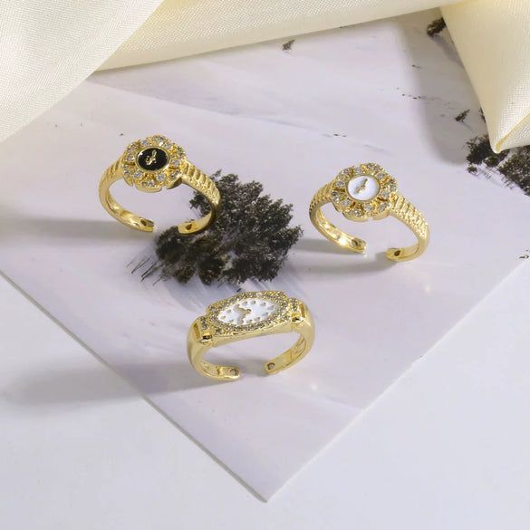 Wholesale Jewelry Copper Geometric Open Ring 18K Gold Plated