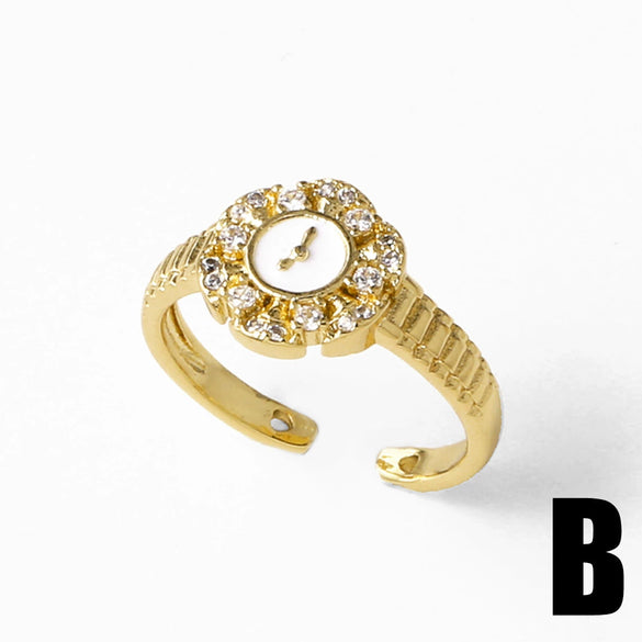 Wholesale Jewelry Copper Geometric Open Ring 18K Gold Plated