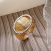 Wholesale Jewelry Copper Geometric Open Ring Microsetting For Women