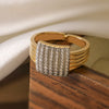 Wholesale Jewelry Copper Geometric Open Ring Microsetting For Women