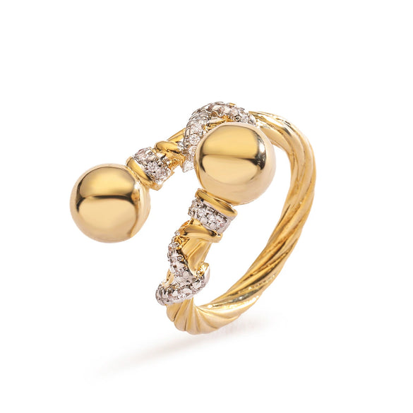 Wholesale Jewelry Copper Geometric Open Ring Microsetting For Women