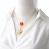 Wholesale Jewelry Copper Geometric Pattern Electroplated Aircraft Flower Pendant Necklace For Women