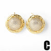Wholesale Jewelry Copper Geometric Pattern Electroplated Simple Style Round Earrings For Women
