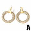 Wholesale Jewelry Copper Geometric Pattern Electroplated Simple Style Round Earrings For Women