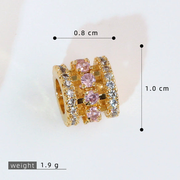 Wholesale Jewelry Copper Geometric Pendant Necklace With Microinlaid Zircon Electroplating Accessories