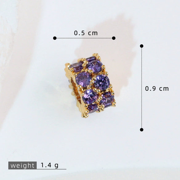 Wholesale Jewelry Copper Geometric Pendant Necklace With Microinlaid Zircon Electroplating Accessories