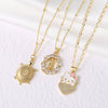Wholesale Jewelry Copper Geometric Pendant Necklace With O Word Chain And Electroplating