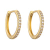 Wholesale Jewelry Copper Geometric Single Row Oshaped Earrings Inlaid With Zircon For Women