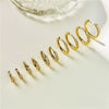 Wholesale Jewelry Copper Geometric Single Row Oshaped Earrings Inlaid With Zircon For Women