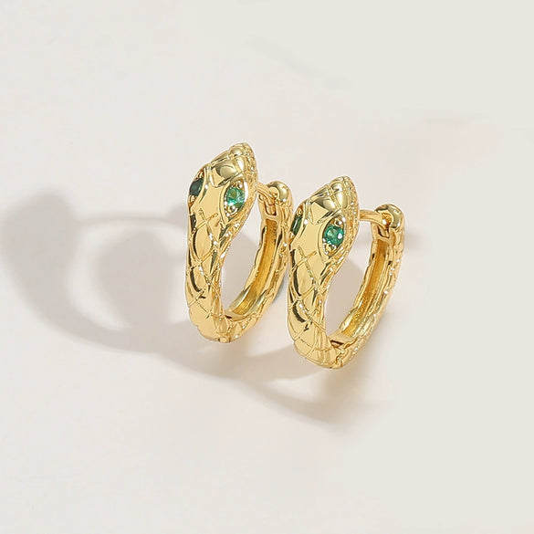 Wholesale Jewelry Copper Geometric Snake Ring And Earrings For Women With Retro And Personal Style Electroplated