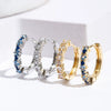 Wholesale Jewelry Copper Geometric Square Blue Zircon Inlaid Electroplated Women's Ear Buckle