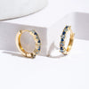 Wholesale Jewelry Copper Geometric Square Blue Zircon Inlaid Electroplated Women's Ear Buckle