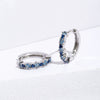 Wholesale Jewelry Copper Geometric Square Blue Zircon Inlaid Electroplated Women's Ear Buckle