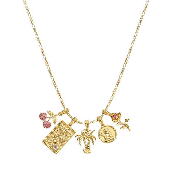 Wholesale Jewelry Copper Geometric Square Pendant Gold Plated Electroplated Women's Necklace