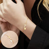 Wholesale Jewelry Copper Geometric Style Circle Tag Cross Bracelet With Electroplating For Women