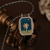 Wholesale Jewelry Copper Geometric Style Coconut Tree Eyes Pendant Mixed Gemstone Inlay Oil Drop Woven Bracelet And Necklace
