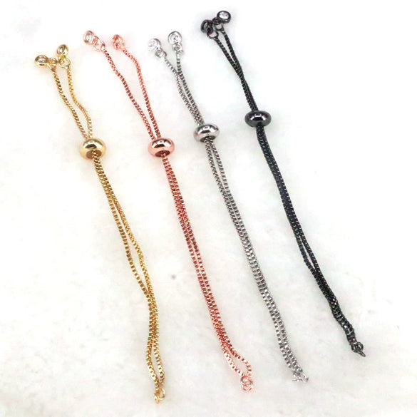 Wholesale Jewelry Copper Geometric Style Electroplated Semifinished Pushpull Adjustable Bracelet