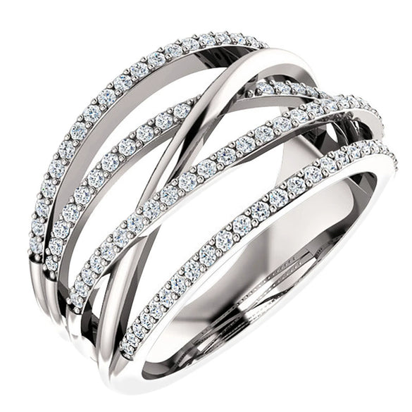 Wholesale Jewelry Copper Geometric Style Zirconia Tail Ring For Women