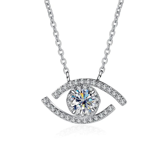 Wholesale Jewelry Copper Geometric Zircon Inlaid Eye Necklace For Women