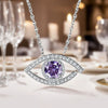 Wholesale Jewelry Copper Geometric Zircon Inlaid Eye Necklace For Women