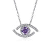 Wholesale Jewelry Copper Geometric Zircon Inlaid Eye Necklace For Women