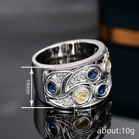 Wholesale Jewelry Copper Geometric Zirconia Hollow Flower Ring
