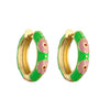 Wholesale Jewelry Copper Gold Plated Dripping Oil Daisy Pattern C Shaped Earrings For Women
