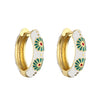 Wholesale Jewelry Copper Gold Plated Dripping Oil Daisy Pattern C Shaped Earrings For Women