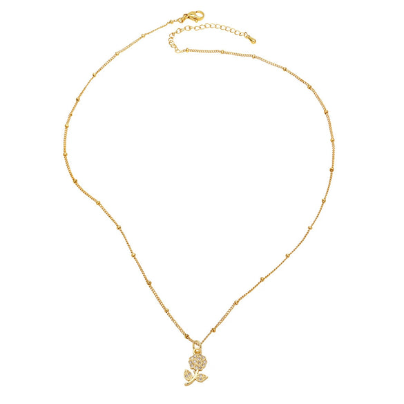 Wholesale Jewelry Copper Gold Plated Flower Pendant Necklace Minimalist Style For Women