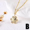 Wholesale Jewelry Copper Gold Plated Flower Pendant Necklace Minimalist Style For Women
