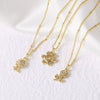 Wholesale Jewelry Copper Gold Plated Flower Pendant Necklace Minimalist Style For Women