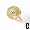 Wholesale Jewelry Copper Gold Plated Flower Shape Adjustable Ring