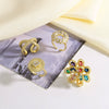 Wholesale Jewelry Copper Gold Plated Flower Shape Adjustable Ring