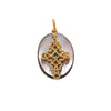 Wholesale Jewelry Copper Gold Plated Flower Shaped Pendant With Tiger Eye Stone Aventurine Turquoise Black Agate Hand Knitted