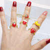 Wholesale Jewelry Copper Gold Plated Fruit Strawberry Banana Ring