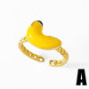 Wholesale Jewelry Copper Gold Plated Fruit Strawberry Banana Ring