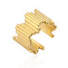 Wholesale Jewelry Copper Gold Plated Geometric Water Drop Retro Twist Open Ring For Women