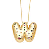 Wholesale Jewelry Copper Gold Plated Letter Pendant Necklace With Box Chain