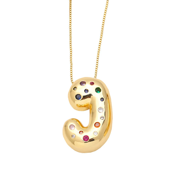 Wholesale Jewelry Copper Gold Plated Letter Pendant Necklace With Box Chain