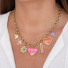 Wholesale Jewelry Copper Gold Plated Sweet Style Heart Shape Bow Tie Pendant Necklace
