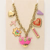 Wholesale Jewelry Copper Gold Plated Sweet Style Heart Shape Bow Tie Pendant Necklace