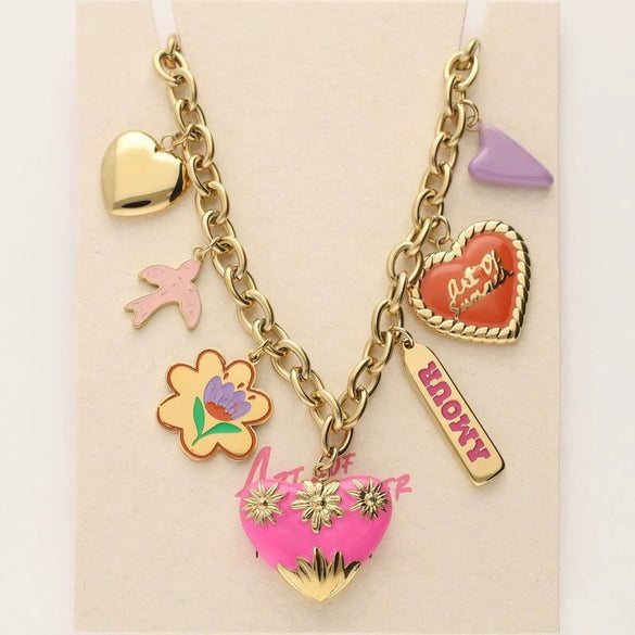 Wholesale Jewelry Copper Gold Plated Sweet Style Heart Shape Bow Tie Pendant Necklace