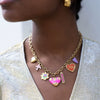 Wholesale Jewelry Copper Gold Plated Sweet Style Heart Shape Bow Tie Pendant Necklace