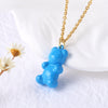Wholesale Jewelry Copper Goldplated Bear Pendant Necklace With Oil Dripping Design And Simple Style