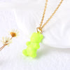 Wholesale Jewelry Copper Goldplated Bear Pendant Necklace With Oil Dripping Design And Simple Style