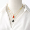 Wholesale Jewelry Copper Goldplated Bear Pendant Necklace With Oil Dripping Design And Simple Style