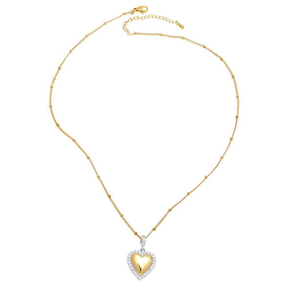 Wholesale Jewelry Copper Goldplated Fivepointed Star And Heart Shape Pendant Necklace With Ball Bead Chain