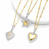 Wholesale Jewelry Copper Goldplated Fivepointed Star And Heart Shape Pendant Necklace With Ball Bead Chain