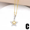 Wholesale Jewelry Copper Goldplated Fivepointed Star And Heart Shape Pendant Necklace With Ball Bead Chain